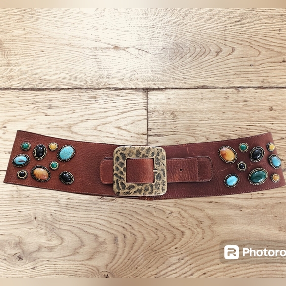 Leatherock Bejeweled Boho belt - Picture 1 of 10